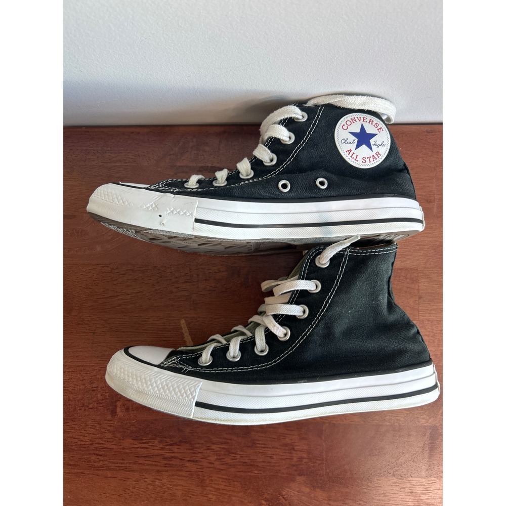 Converse Chuck Taylor Black High Top Sneakers Womens 7.5 Mens 5.5 - Picture 6 of 8
